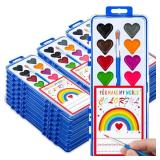 Valentines Day Gifts for Kids, 24 Pack Watercolor Paint Set with Paintbrush for Kids, Prizes Exchange Gifts Valentines Party Favors for Preschool Classroom School - Retail: $28 Valentines Day Gifts for Kids, 24 Pack Watercolor Paint Set with Paintbrush for Kids, Prizes Exchange Gifts Valentines Party Favors for Preschool Classroom School - Retail: $28