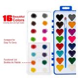 Valentines Day Gifts for Kids, 24 Pack Watercolor Paint Set with Paintbrush for Kids, Prizes Exchange Gifts Valentines Party Favors for Preschool Classroom School - Retail: $28 Valentines Day Gifts for Kids, 24 Pack Watercolor Paint Set with Paintbrush for Kids, Prizes Exchange Gifts Valentines Party Favors for Preschool Classroom School - Retail: $28