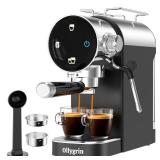 20 Bar Espresso Machine, Adjustable Espresso Machine with Milk Frother, Compact Espresso Maker with Touch Panel, Removable Water Tank & Drip Tray, Cup Warmer, Pre-Infusion for Rich Crema - Retail: $90 20 Bar Espresso Machine, Adjustable Espresso Machine with Milk Frother, Compact Espresso Maker with Touch Panel, Removable Water Tank & Drip Tray, Cup Warmer, Pre-Infusion for Rich Crema - Retail: $90