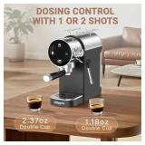 20 Bar Espresso Machine, Adjustable Espresso Machine with Milk Frother, Compact Espresso Maker with Touch Panel, Removable Water Tank & Drip Tray, Cup Warmer, Pre-Infusion for Rich Crema - Retail: $90 20 Bar Espresso Machine, Adjustable Espresso Machine with Milk Frother, Compact Espresso Maker with Touch Panel, Removable Water Tank & Drip Tray, Cup Warmer, Pre-Infusion for Rich Crema - Retail: $90