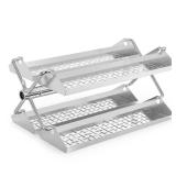 Stainless Steel BBQ Rotating Tray Rotisserie Basket for Most Grills, Fits for 3/8 & 5/16' Square, 1/2' & 3/8' Hexagon Spit Rods - Retail: $56' Stainless Steel BBQ Rotating Tray Rotisserie Basket for Most Grills, Fits for 3/8 & 5/16' Square, 1/2' & 3/8' Hexagon Spit Rods - Retail: $56'