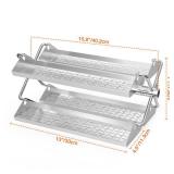 Stainless Steel BBQ Rotating Tray Rotisserie Basket for Most Grills, Fits for 3/8 & 5/16' Square, 1/2' & 3/8' Hexagon Spit Rods - Retail: $56' Stainless Steel BBQ Rotating Tray Rotisserie Basket for Most Grills, Fits for 3/8 & 5/16' Square, 1/2' & 3/8' Hexagon Spit Rods - Retail: $56'