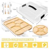 Portable Travel Charcuterie Board with Lid, Bamboo Charcuterie Cheese Board with Cover Accessories Gift Set, Large Covered Charcuterie Box Serving Tray Board Platter 7 Compartment Traveling Christmas Portable Travel Charcuterie Board with Lid, Bamboo Charcuterie Cheese Board with Cover Accessories Gift Set, Large Covered Charcuterie Box Serving Tray Board Platter 7 Compartment Traveling Christmas