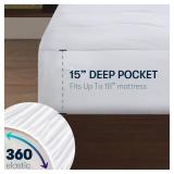 Serta Heated Mattress Pad Twin XL - Deep Pocket, 10 Heat Settings, Auto Shut Off, ETL Certified, Machine Washable, White - Retail: $76 Serta Heated Mattress Pad Twin XL - Deep Pocket, 10 Heat Settings, Auto Shut Off, ETL Certified, Machine Washable, White - Retail: $76