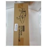 Cat Perch for Window Sill with Bolster - Orthopedic Hammock Design with Premium Hardwood & Robust Metal Frame - Cat Window Seat for Large Cats and Kittens - Dark Stained Wood Brown Bed, 24''W - Retail Cat Perch for Window Sill with Bolster - Orthopedic Hammock Design with Premium Hardwood & Robust Metal Frame - Cat Window Seat for Large Cats and Kittens - Dark Stained Wood Brown Bed, 24''W - Retail