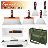 Drywall Knives Set, Paint Spatula with Bag and Plastic Handle, Rustproof Putty Spatula, Stainless Steel Putty Knife for Scraping Wallpaper and Drywall (8Pcs) Drywall Knives Set, Paint Spatula with Bag and Plastic Handle, Rustproof Putty Spatula, Stainless Steel Putty Knife for Scraping Wallpaper and Drywall (8Pcs)