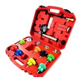 14PCS Pressure Leak Tester Tool Kit, Radiator Pump Pressure Tester for Automotive Cooling System, Water Tank Leakage Detection Tool Set - Retail: $34 14PCS Pressure Leak Tester Tool Kit, Radiator Pump Pressure Tester for Automotive Cooling System, Water Tank Leakage Detection Tool Set - Retail: $34