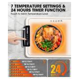 Food Warming Mat, Electric Warming Tray for Buffets Party, 7 Temp Settings, 24 Hours Timer, Fast & Full Surface Heat Food Warmer, Auto Shut-Off, Easy to Clean with Nano Material, 24x15' - Retail: $20' Food Warming Mat, Electric Warming Tray for Buffets Party, 7 Temp Settings, 24 Hours Timer, Fast & Full Surface Heat Food Warmer, Auto Shut-Off, Easy to Clean with Nano Material, 24x15' - Retail: $20'