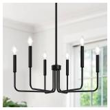 Black Chandelier, 6-Light Farmhouse Chandelier for Dining Room Lighting Fixtures Hanging, Dining Light Fixtures Industrial Modern Chandelier for Bedroom, Foyer, Hall, Kitchen, Living Room and Entryway Black Chandelier, 6-Light Farmhouse Chandelier for Dining Room Lighting Fixtures Hanging, Dining Light Fixtures Industrial Modern Chandelier for Bedroom, Foyer, Hall, Kitchen, Living Room and Entryway