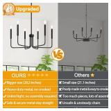 Black Chandelier, 6-Light Farmhouse Chandelier for Dining Room Lighting Fixtures Hanging, Dining Light Fixtures Industrial Modern Chandelier for Bedroom, Foyer, Hall, Kitchen, Living Room and Entryway Black Chandelier, 6-Light Farmhouse Chandelier for Dining Room Lighting Fixtures Hanging, Dining Light Fixtures Industrial Modern Chandelier for Bedroom, Foyer, Hall, Kitchen, Living Room and Entryway