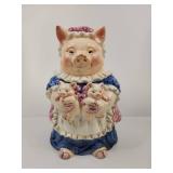 Decorative Pig Cookie Jar in Floral Dress Decorative Pig Cookie Jar in Floral Dress