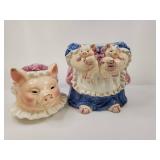 Decorative Pig Cookie Jar in Floral Dress Decorative Pig Cookie Jar in Floral Dress