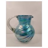 Mexican Art Glass Swirl Pitcher Mexican Art Glass Swirl Pitcher