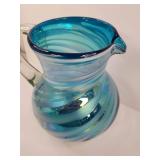 Mexican Art Glass Swirl Pitcher Mexican Art Glass Swirl Pitcher