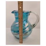 Mexican Art Glass Swirl Pitcher Mexican Art Glass Swirl Pitcher