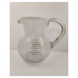 Clear Glass Spiral Ribbed Pitcher Clear Glass Spiral Ribbed Pitcher