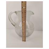 Clear Glass Spiral Ribbed Pitcher Clear Glass Spiral Ribbed Pitcher