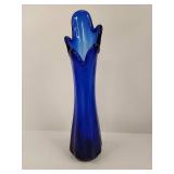 Cobalt Blue Art Glass Swung Vase Cobalt Blue Art Glass Swung Vase