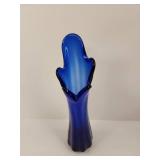 Cobalt Blue Art Glass Swung Vase Cobalt Blue Art Glass Swung Vase