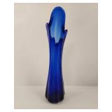 Cobalt Blue Art Glass Swung Vase Cobalt Blue Art Glass Swung Vase