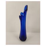 Cobalt Blue Art Glass Swung Vase Cobalt Blue Art Glass Swung Vase