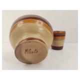 Mexican Tonala Pottery Set - Decanter and Cup Mexican Tonala Pottery Set - Decanter and Cup