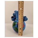 Blue Clay Floral Folk Art Vase Blue Clay Floral Folk Art Vase