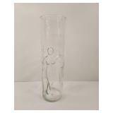 Clear Glass Tall Vase with Figure Design Clear Glass Tall Vase with Figure Design