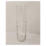 Clear Glass Tall Vase with Figure Design Clear Glass Tall Vase with Figure Design