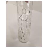 Clear Glass Tall Vase with Figure Design Clear Glass Tall Vase with Figure Design