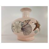 Hand Painted Seashell and Starfish Vase Hand Painted Seashell and Starfish Vase