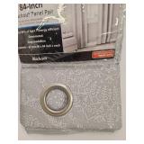 Mainstays 84-Inch Gray Medallion Blackout Curtains Mainstays 84-Inch Gray Medallion Blackout Curtains