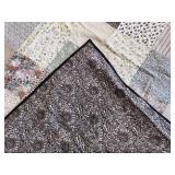 Handmade Floral Patchwork Quilt 56\'x56\' Handmade Floral Patchwork Quilt 56\'x56\'