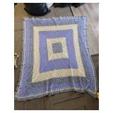 Handmade Geometric Afghan Blanket Handmade Geometric Afghan Blanket