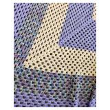 Handmade Geometric Afghan Blanket Handmade Geometric Afghan Blanket