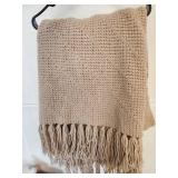Handmade Cotton Throw Blanket with Fringe Handmade Cotton Throw Blanket with Fringe