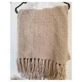 Handmade Cotton Throw Blanket with Fringe Handmade Cotton Throw Blanket with Fringe