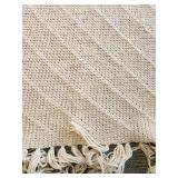 Handmade Cotton Throw Blanket with Fringe Handmade Cotton Throw Blanket with Fringe