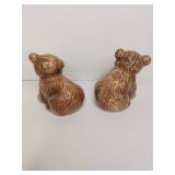 Holiday Brown Bear Ceramic Salt and Pepper Shakers Holiday Brown Bear Ceramic Salt and Pepper Shakers