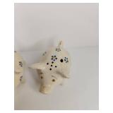Ceramic Pig Salt and Pepper Shakers with Blue Floral Design Ceramic Pig Salt and Pepper Shakers with Blue Floral Design
