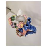 Ceramic Garden Bunny Figurine with Floral Hat Ceramic Garden Bunny Figurine with Floral Hat