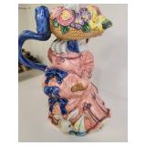Ceramic Garden Bunny Figurine with Floral Hat Ceramic Garden Bunny Figurine with Floral Hat