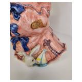 Ceramic Garden Bunny Figurine with Floral Hat Ceramic Garden Bunny Figurine with Floral Hat