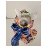 Ceramic Garden Bunny Figurine with Floral Hat Ceramic Garden Bunny Figurine with Floral Hat