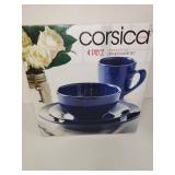 Corsica Home 4 Piece Blue Dinnerware Set Corsica Home 4 Piece Blue Dinnerware Set