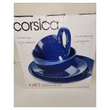 Corsica Home 4 Piece Blue Dinnerware Set Corsica Home 4 Piece Blue Dinnerware Set