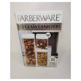 Farberware 3-Piece Glass Storage Canisters Set Farberware 3-Piece Glass Storage Canisters Set