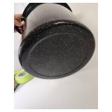 Black Speckled Enamel Stock Pot with Steamer Insert Black Speckled Enamel Stock Pot with Steamer Insert