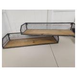 Industrial Metal Mesh Wall Shelf Unit - Set of Two Industrial Metal Mesh Wall Shelf Unit - Set of Two