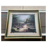 Garden Path Landscape Print in Ornate Frame 28'x23' Garden Path Landscape Print in Ornate Frame 28'x23'